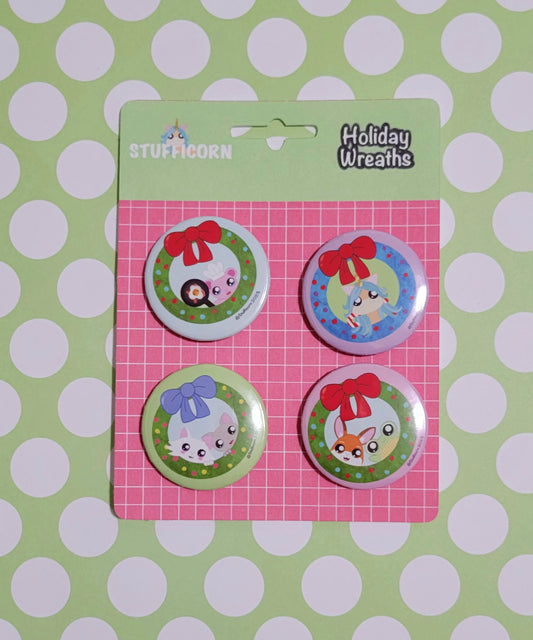 Holiday Wreaths Buttons