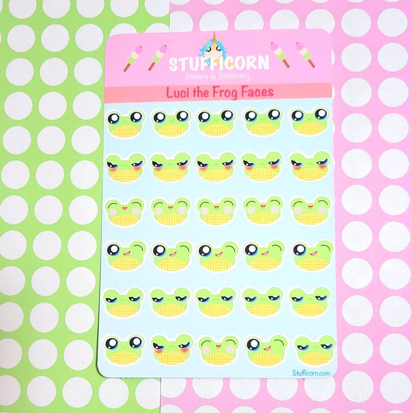 Luci the Frog Face Stickers