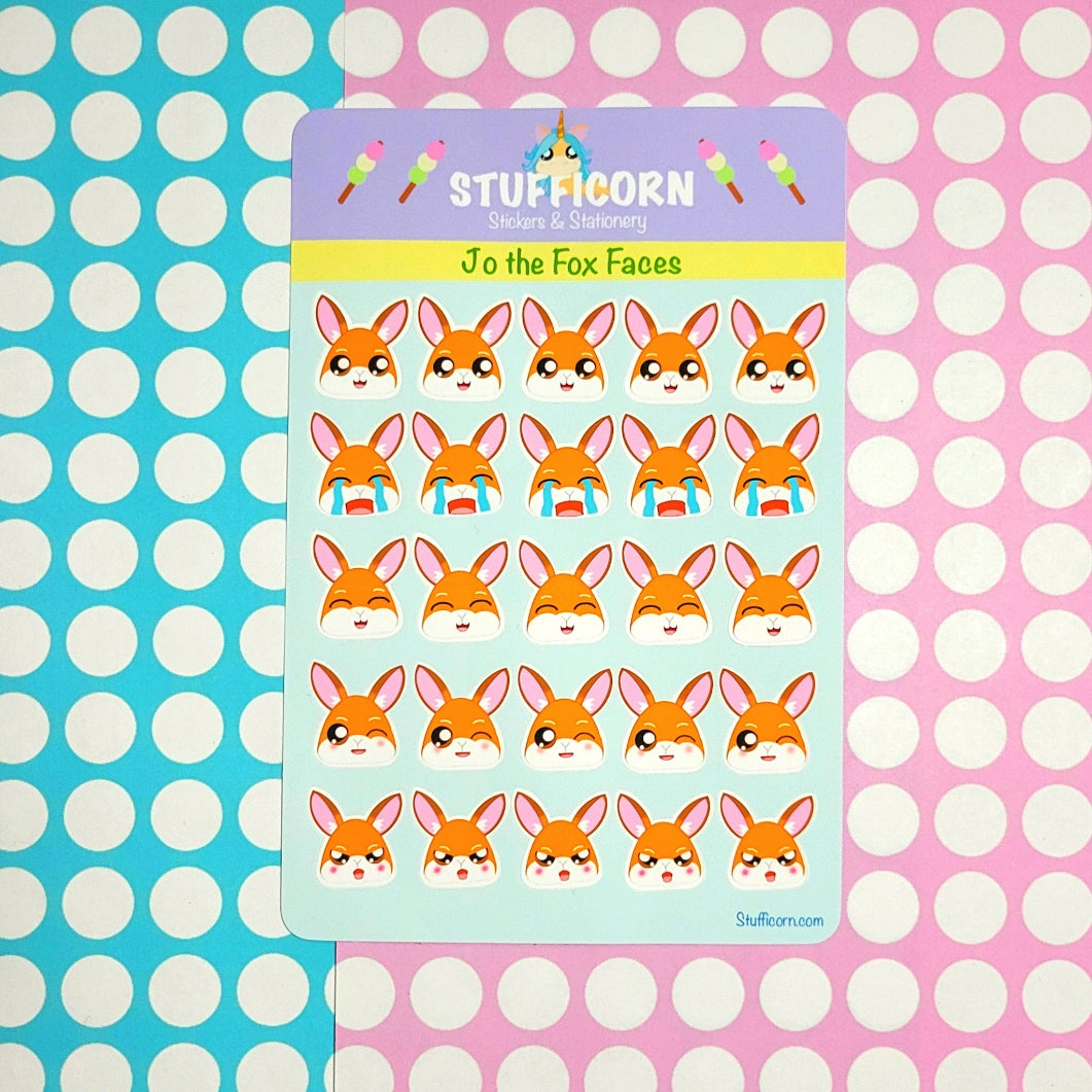 Jo the Fox Face Stickers