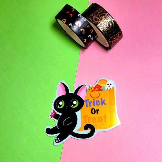Trick or Treat Kitty Sticker