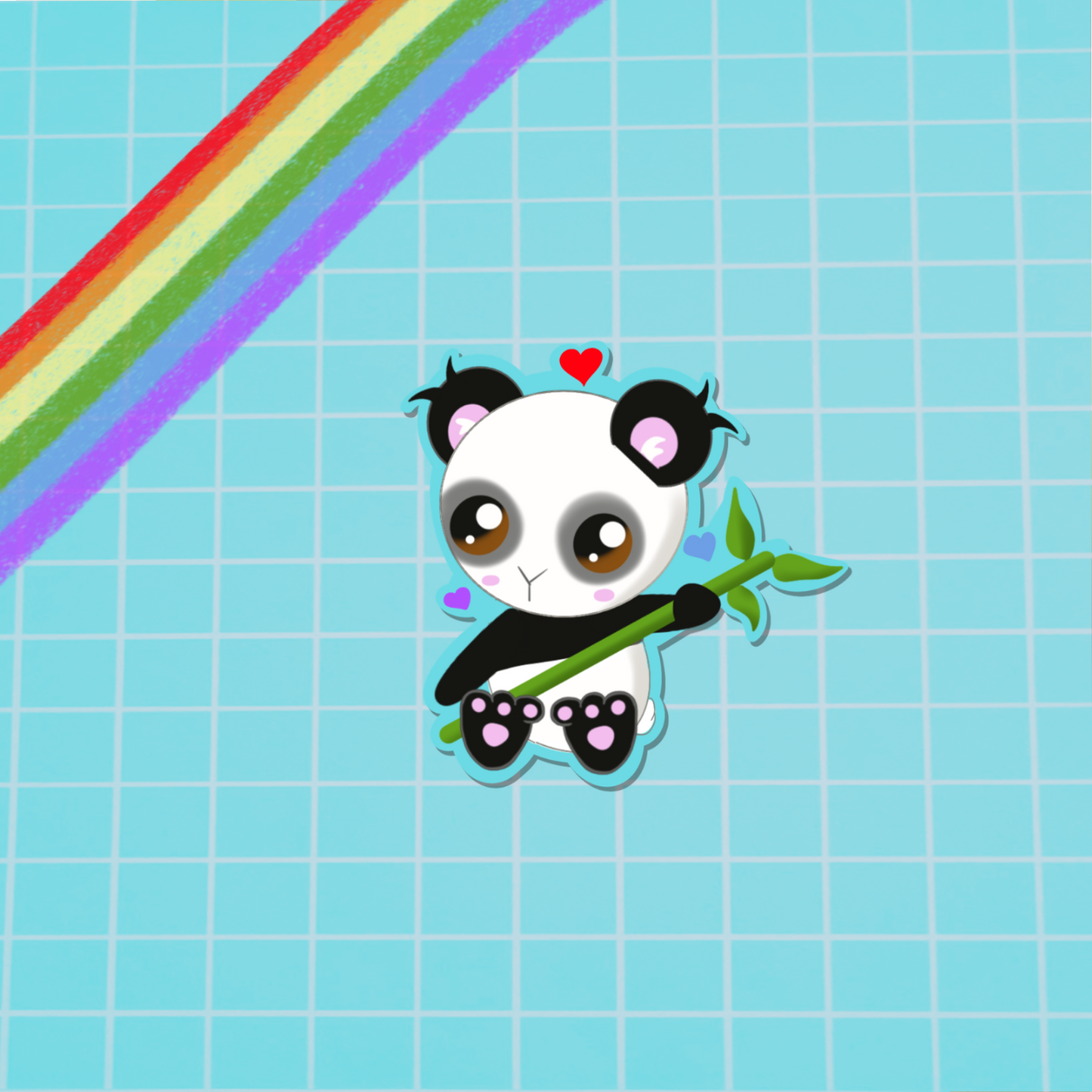 Bamboo Loving Panda Sticker