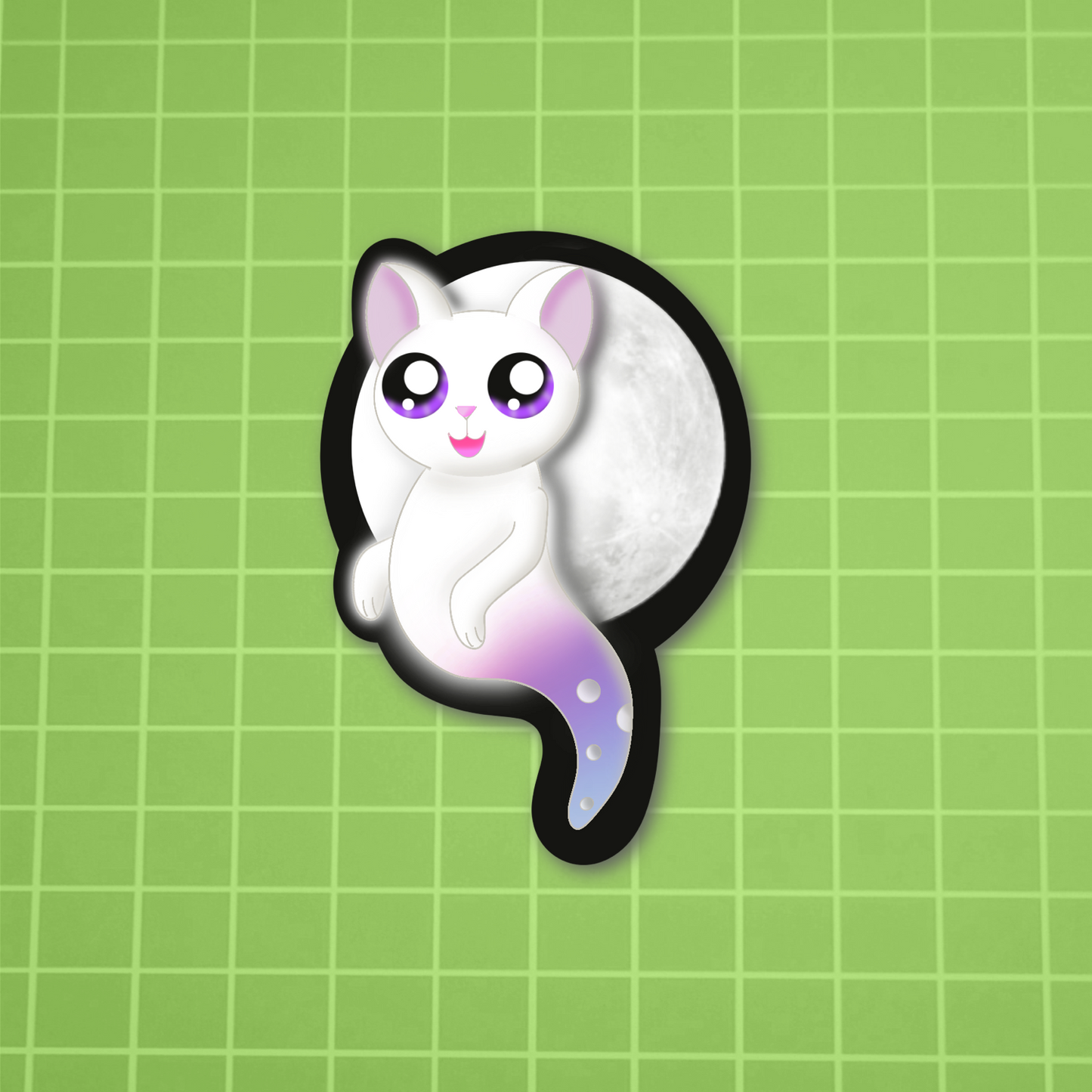 Cat Ghost Sticker