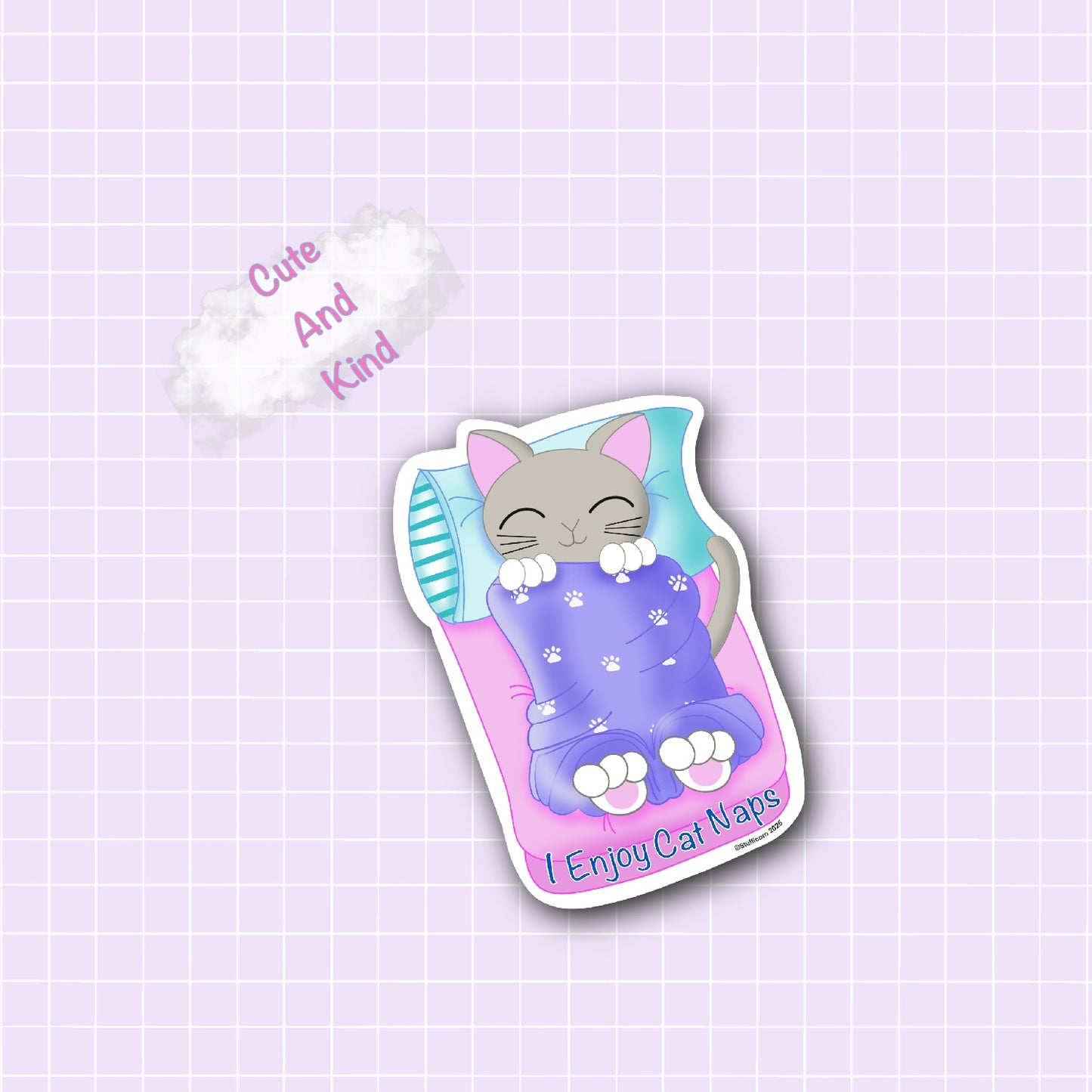 Cute and Kind-Cat Nap Sticker