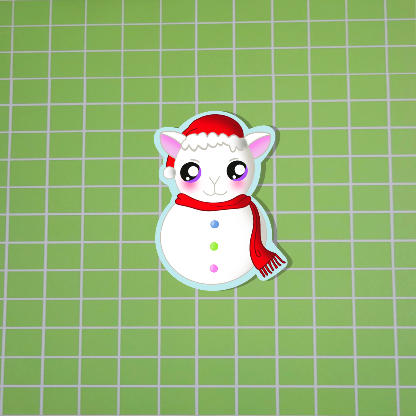 Cat Snowman Sticker