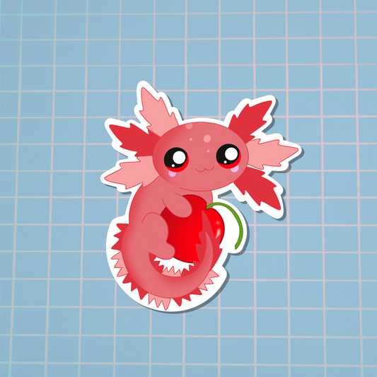 Cherry Axolotl Sticker