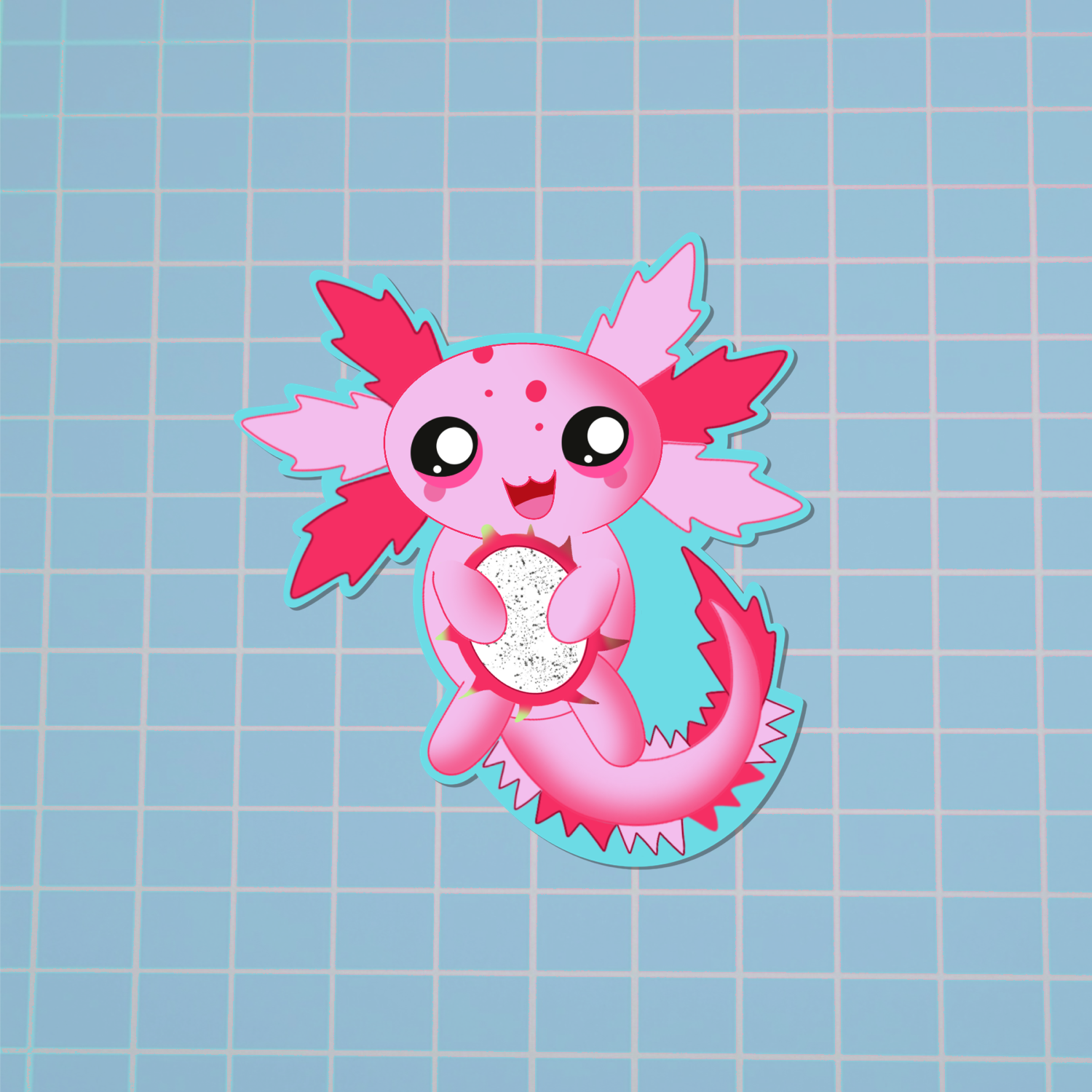 Dragon Fruit Axolotl Sticker – Stufficorn