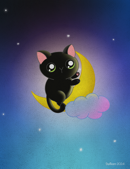Moon Kitty Art Print