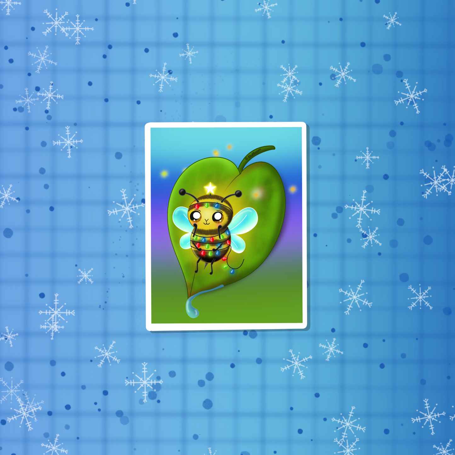 Oliver Bee Christmas Sticker