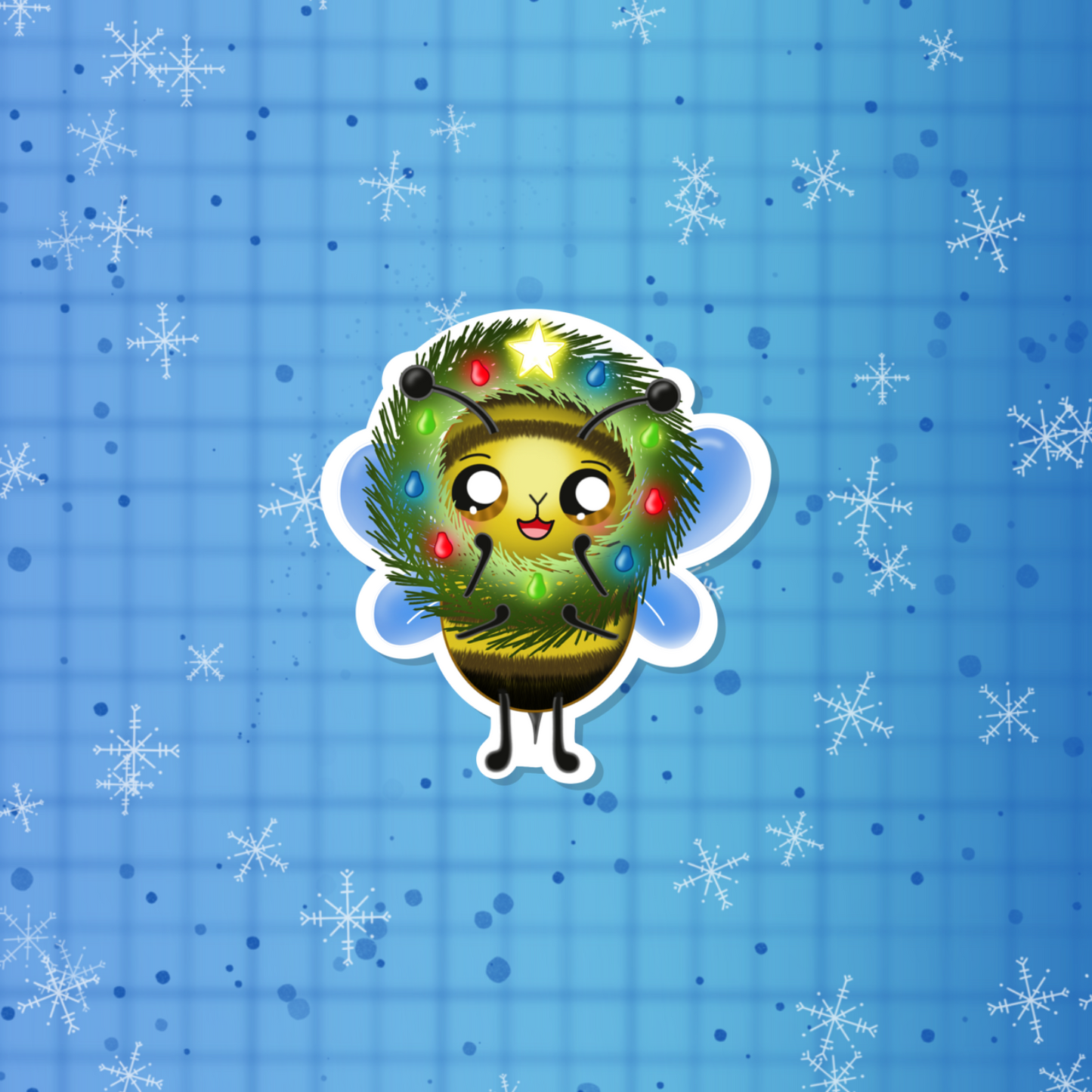 Oliver Bee Wreath Sticker