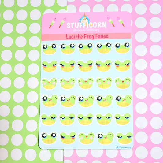 Luci the Frog Face Stickers
