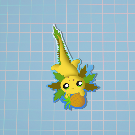 Pineapple Axolotl Sticker