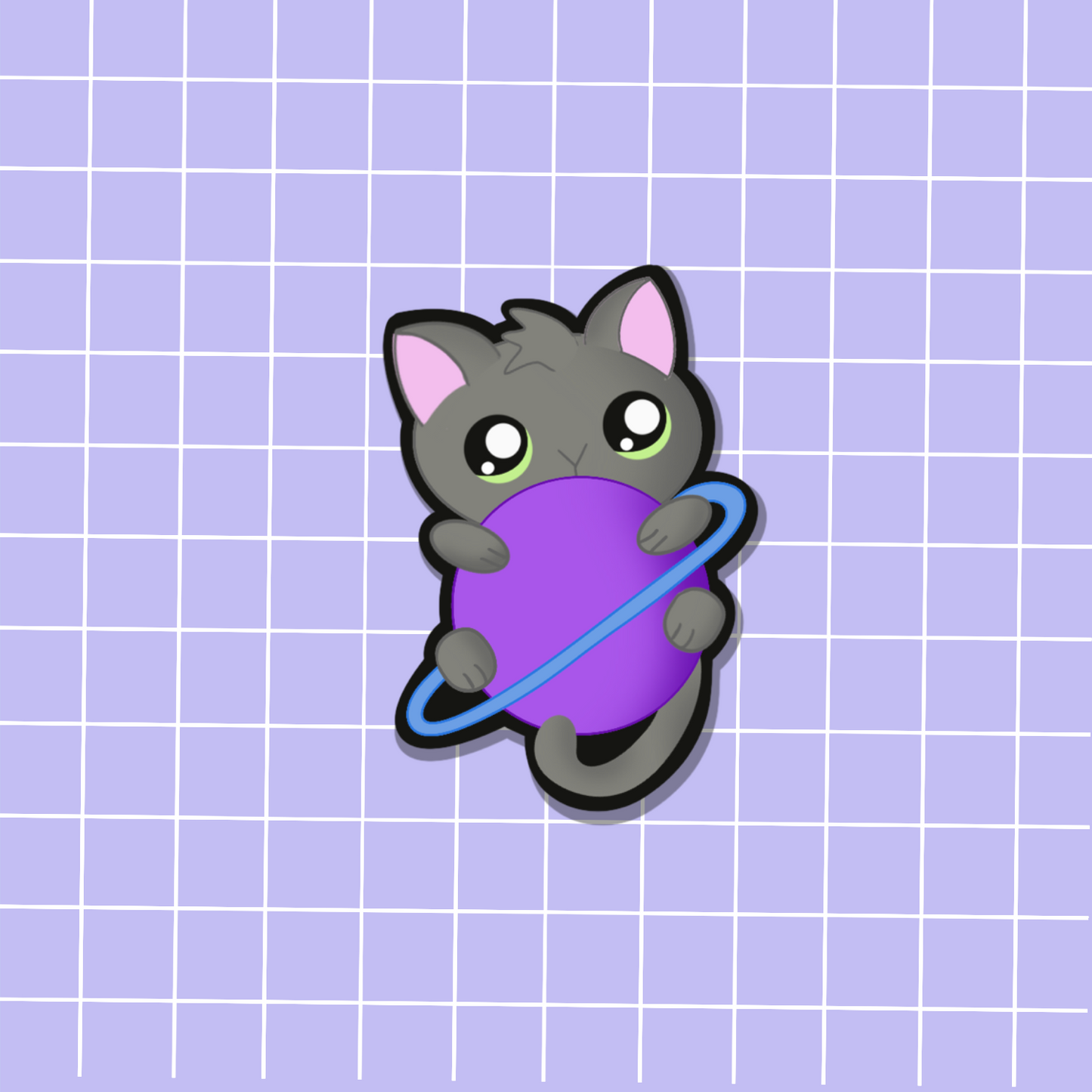 Saturn Cat Sticker