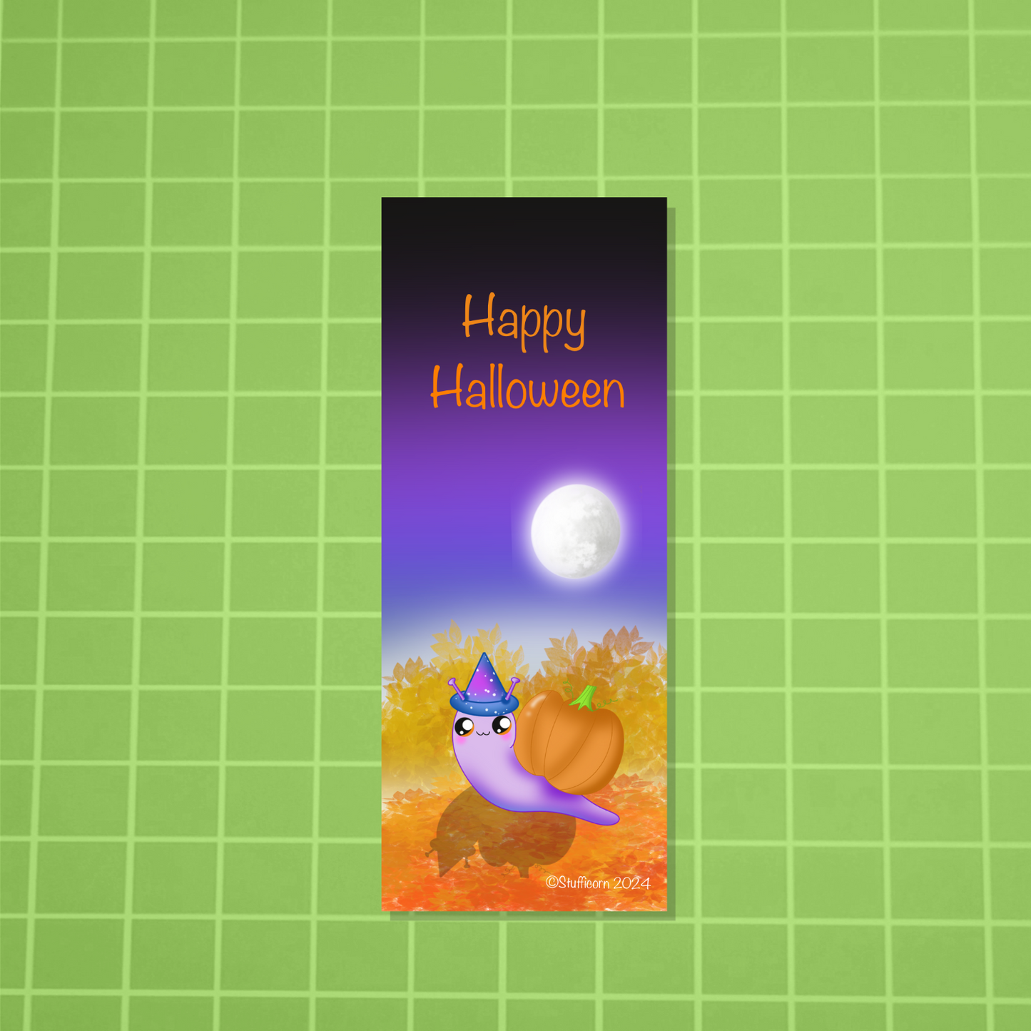 Happy Halloween Snail Bookmark