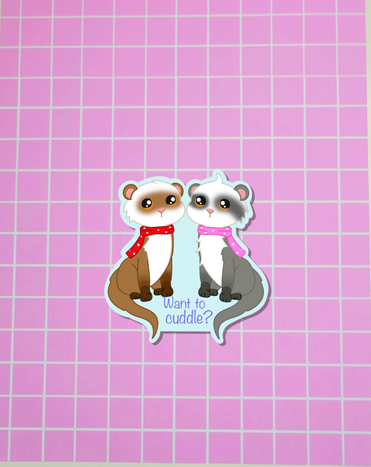 Cuddle Ferrets Sticker