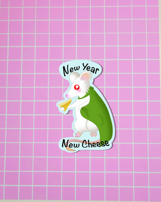 New Year New Cheese Rat Sticker