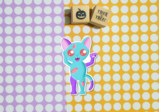 Zombie Plush Cat Sticker