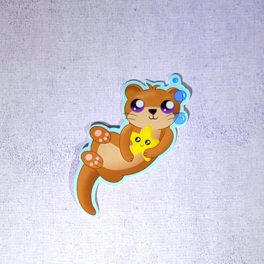 Otter with Tiny Star Sticker